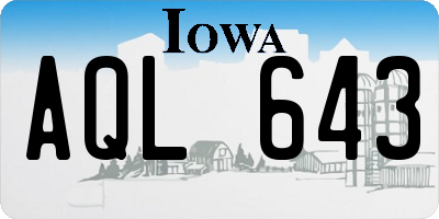 IA license plate AQL643