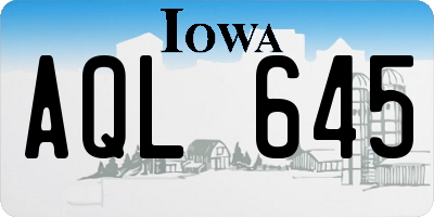 IA license plate AQL645