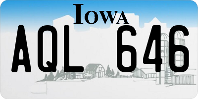 IA license plate AQL646