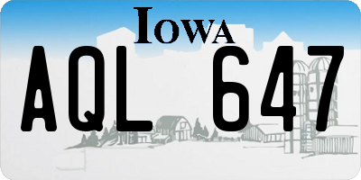 IA license plate AQL647