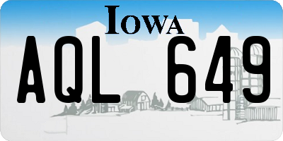 IA license plate AQL649