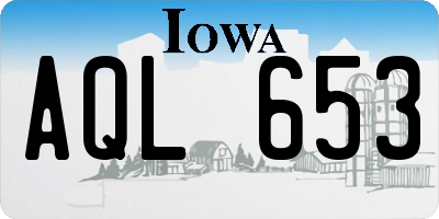 IA license plate AQL653