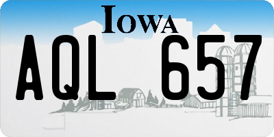 IA license plate AQL657