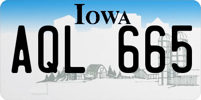 IA license plate AQL665