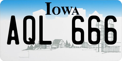 IA license plate AQL666