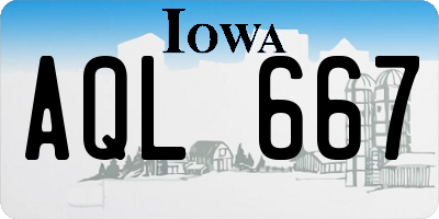 IA license plate AQL667