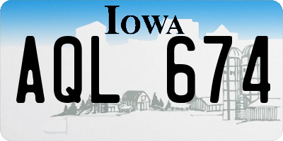 IA license plate AQL674