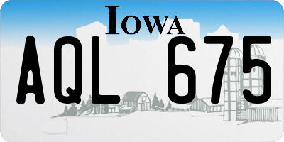 IA license plate AQL675