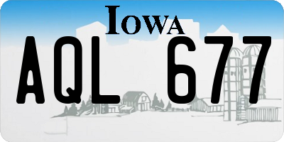 IA license plate AQL677