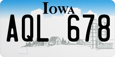 IA license plate AQL678