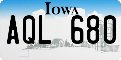 IA license plate AQL680
