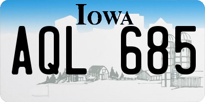 IA license plate AQL685