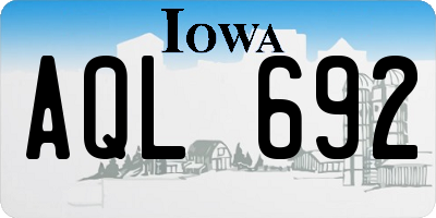 IA license plate AQL692