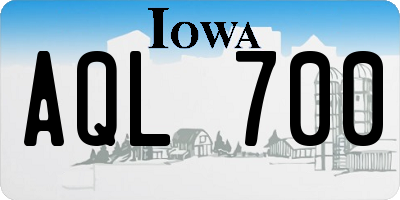 IA license plate AQL700