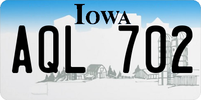 IA license plate AQL702