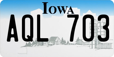 IA license plate AQL703