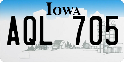 IA license plate AQL705