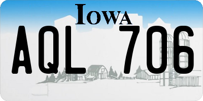 IA license plate AQL706