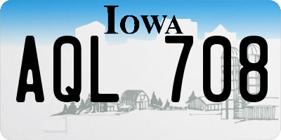 IA license plate AQL708