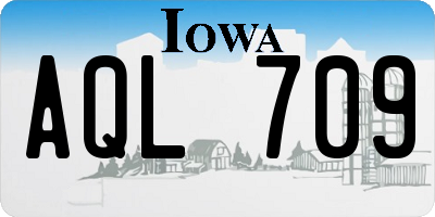 IA license plate AQL709