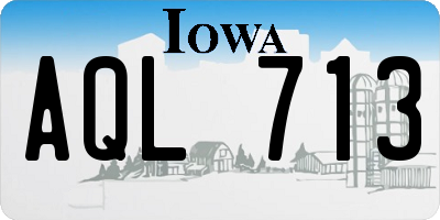 IA license plate AQL713