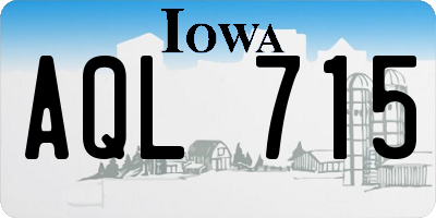 IA license plate AQL715