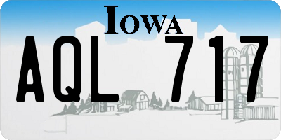 IA license plate AQL717