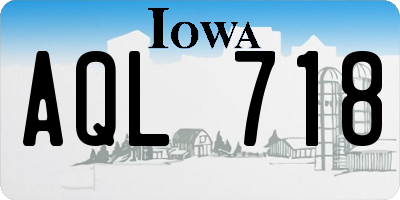 IA license plate AQL718