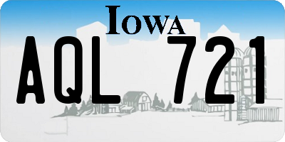 IA license plate AQL721
