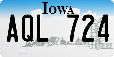 IA license plate AQL724