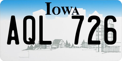 IA license plate AQL726