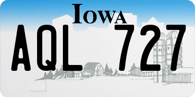 IA license plate AQL727