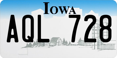 IA license plate AQL728