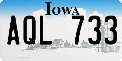 IA license plate AQL733