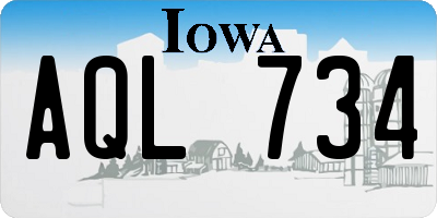 IA license plate AQL734
