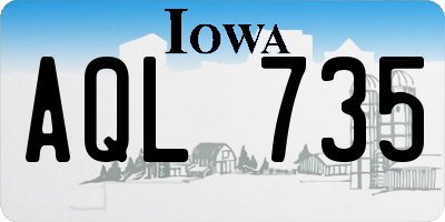 IA license plate AQL735