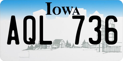 IA license plate AQL736