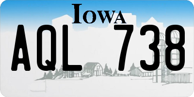 IA license plate AQL738
