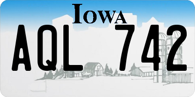 IA license plate AQL742