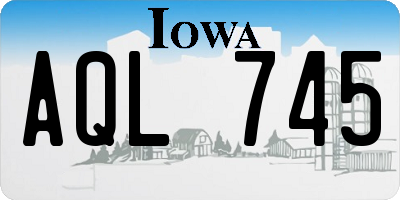IA license plate AQL745