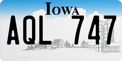 IA license plate AQL747