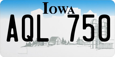 IA license plate AQL750