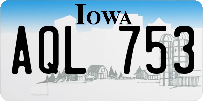 IA license plate AQL753