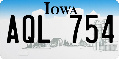 IA license plate AQL754