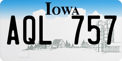 IA license plate AQL757