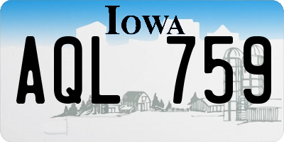 IA license plate AQL759
