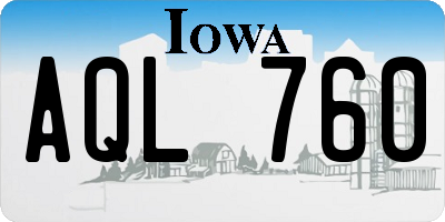 IA license plate AQL760