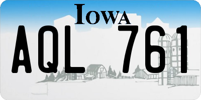 IA license plate AQL761