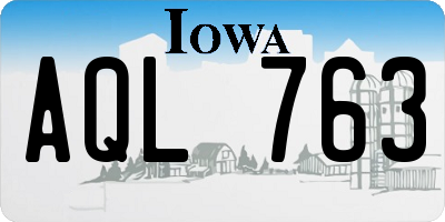 IA license plate AQL763