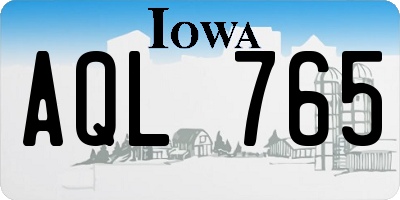 IA license plate AQL765